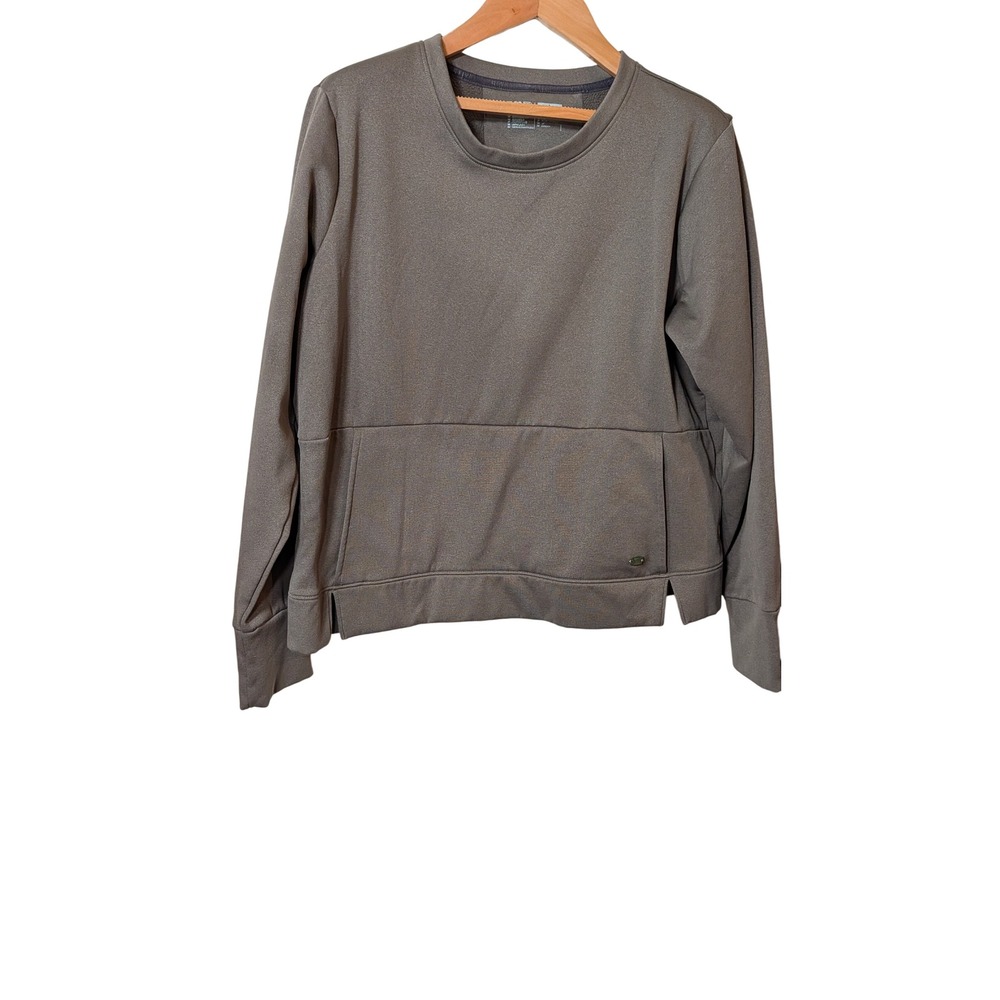 5.11 Tactical Women Large Brown Fleece Lined Crewneck Sweatshirt Pockets TLBLIN
